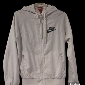 Nike White  Full-Zip Hoodie Unisex Size Large
